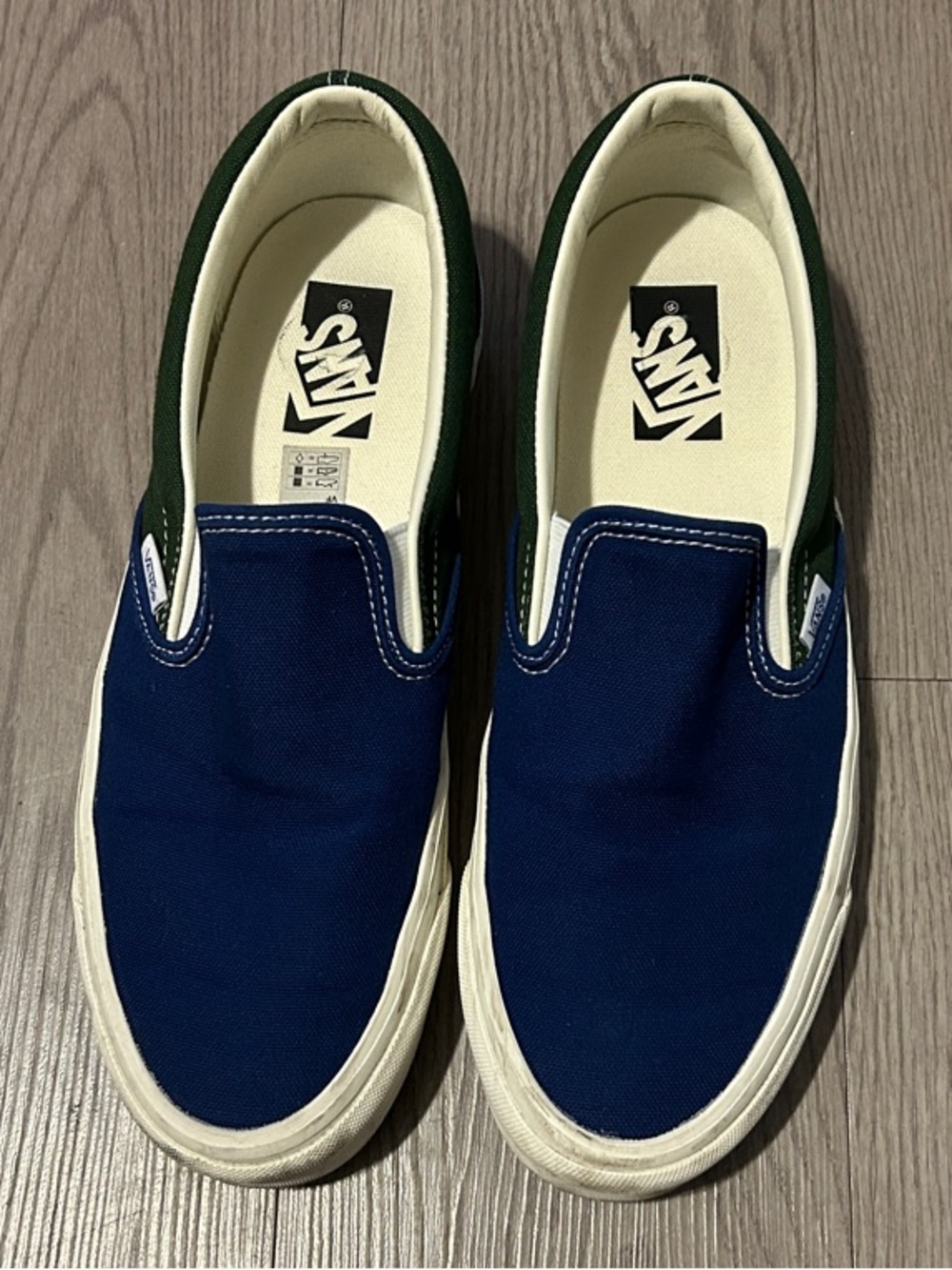 Vans Slip-On Premium Reissue 98 LX Shoe in Blue with Green Trim